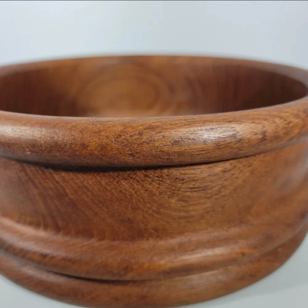 Selandia MCM Large Teakwood Bowl Atomic Decor 10 Inch Thailand Vintage